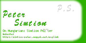 peter simtion business card